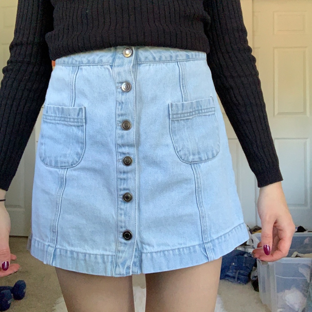 Forever21 denim button-up miniskirt
